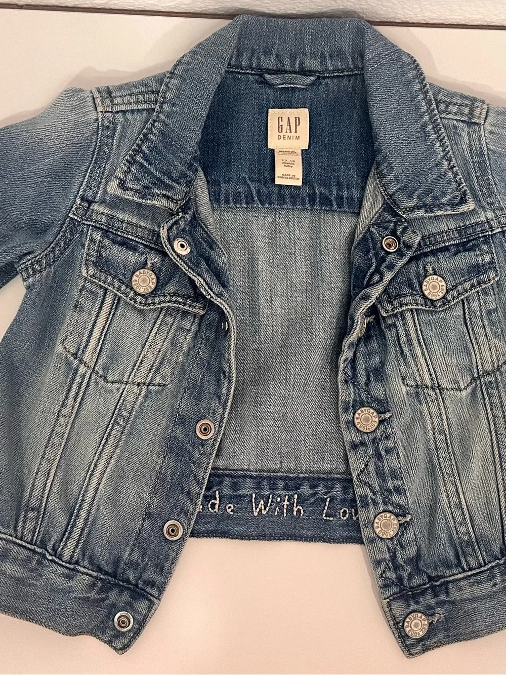 GAP Girls Washed Blue Denim Jacket